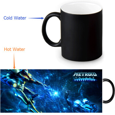 

Metroid 350ml12oz Heat Reveal Mug Color Change Coffee Cup Sensitive Morphing Mugs Magic Mug Milk Tea Cups