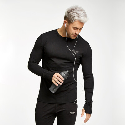 

Muscle Dr brothers autumn&winter mens new fitness sports Slim long-sleeved cotton tide mens T-shirts