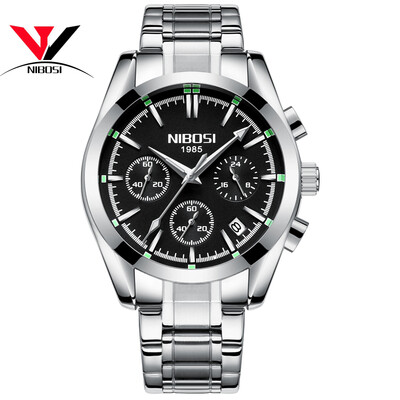 

NIBOSI 2018 Top Brand Luxury Stainless Steel Wrist Watch Men Business Casual Quartz Watches Wristwatch Waterproof Relogio Masculin
