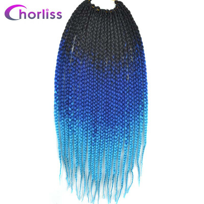 

Chorliss Crochet Braids 18" Senegalese Twist Braids Hair Ombre Braiding Hair Synthetic Hair Extensions BlackTBlueTLight Blue Red