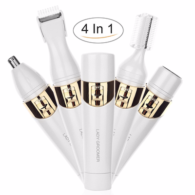 

4 в 1 Multi Grooming Kit Аккумуляторная безболезненная эпилятор Женская электробритва с тоном триммера для носа, триммер точности бровей