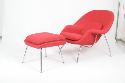 

Womb Chair&Ottoman Шерсть красный
