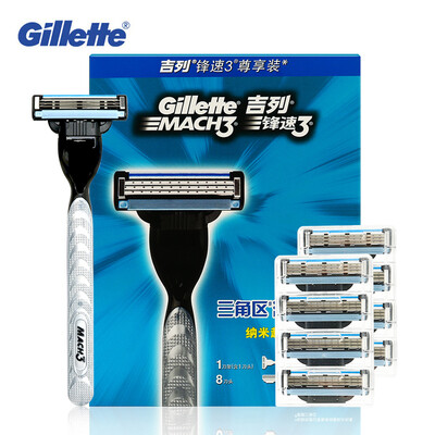 

Gillette Mach 3 Razor Blade For Men 1 razor 8 refills