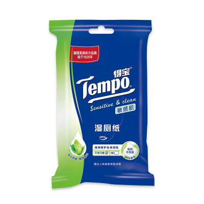 

Tempo wet toilet paper sensitive muscle moisturizing 10 pieces private parts cleaning wet wipes wipes can be used with toilet paper