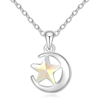 

Fashion Jewelry Austria Crystal from Swa Moon And Stars Necklace Pendants Womens Accessories Party Gift -15075