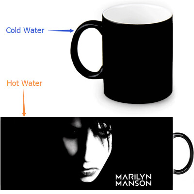 

Marilyn Manson 350ml12oz Heat Reveal Mug Color Change Coffee Cup Sensitive Morphing Mugs Magic Mug Milk Tea Cups