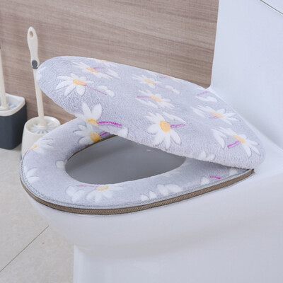 

Merlot toilet seat small flower two-piece seat cushion zipper toilet seat toilet seat set gray