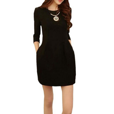 

Lovaru ™summer style 2015 new women dress Black long sleeve cultivate one's morality dress fit work style