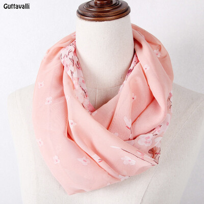 

Guttavalli Women Fresh Geometric Ring Shawl Lady Romantic Stripes Small Flowers Loop Scarf Soft Chevron Leopard Infinity Scarves