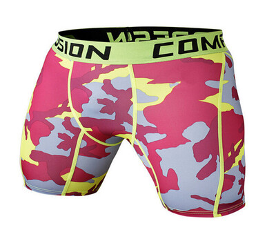 

male Tight training motion Bodybuilding shorts moisture absorption Perspiration Fast drying Run camouflage shorts Tight trousers