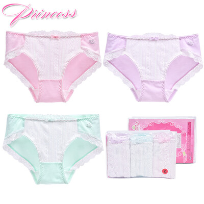 

Ai Lier Aurora Girl Underwear Female Student Middle Lace Lace Fabric Girls Pants Womens Sexy Briefs 3 Pack K8040 L