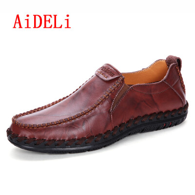 

AiDELi Men leather shoes leather casule shoes slip-on shoes brish style shoes