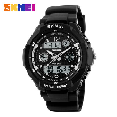

Men Fashion Sport Dual Display Sport Watch Waterproof Electronic LED Military
