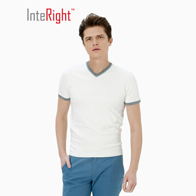 

INTERIGHT V-neck special yarn dry&clean color business mens T-shirt white XL