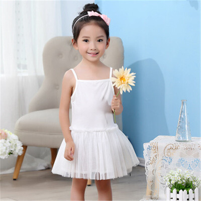 

2018 New Baby Girls Sling Ball Dresses Knit Cotton Mesh Vest Ballet Tutu Dress Summer Girl Party Vestidos 90-150cm