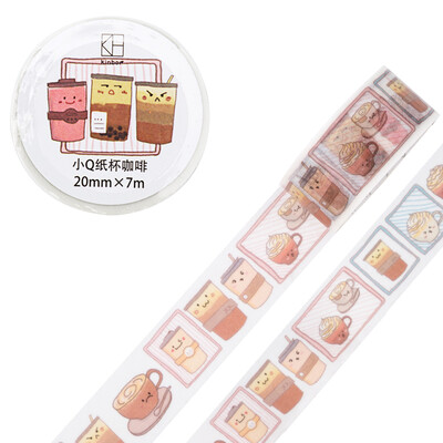 

Kinbor hand book&paper tape 30mm7m cute hand book sticker decorative tape small Q coffee bath DTB64242