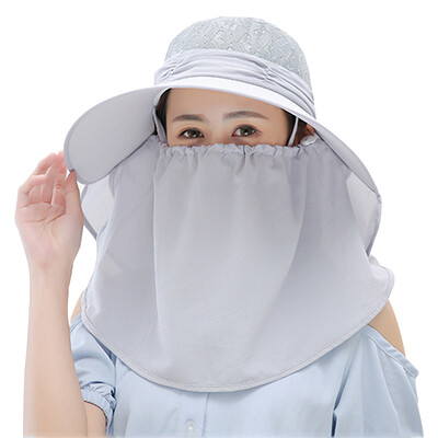 

GLO-STORY visor female summer outdoor cover face neck cap riding electric car sun hat WMZ824151 gray hat