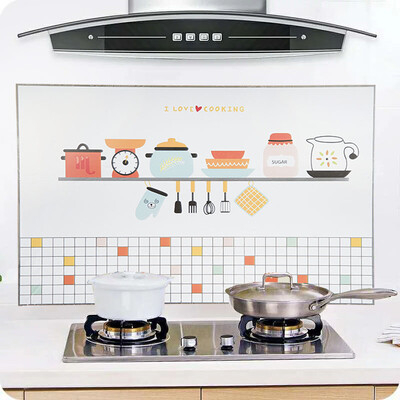 

Rich living fume stickers kitchen stickers high temperature oil-proof stickers tile stoves waterproof self-adhesive wall stickers 6090cm 2 pieces