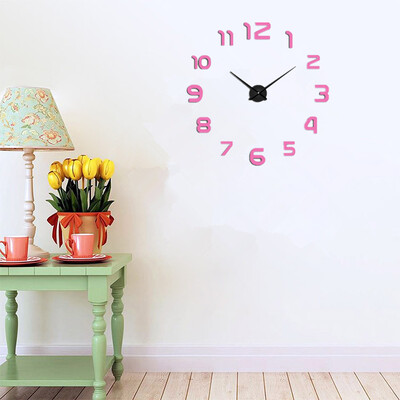 

Modern Frameless DIY Wall Clock Large 3D Wall Watch Non Ticking for Living Room Bedroom Kitchen