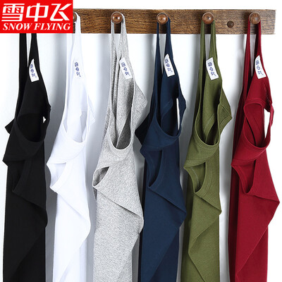

Snow flying 2 pieces mens vest cotton vest mens summer thin section sweatshirt Slim stretch sweat-absorbent breathable casual sports sleeveless shirt shirt light gray white