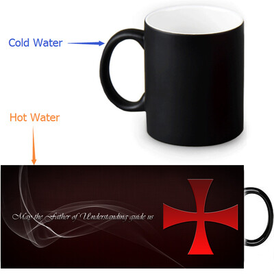 

The Knights Templar 350ml12oz Heat Reveal Mug Color Change Coffee Cup Sensitive Morphing Mugs Magic Mug Milk Tea Cups