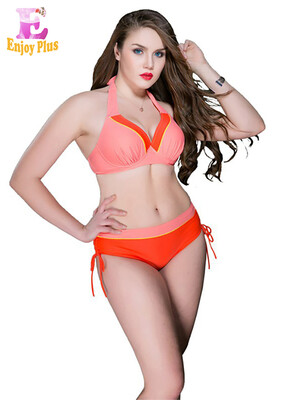 

XXL 3XL 4XL 5XL chest 95-124 cm new summer 2018 women bikini brazilian plus size push up sexy two piece swimsuit triangle