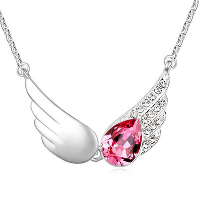 

Высокое качество Vintage Wings ожерелья подвески кристалл из Австрии Женщины Joyas белое золото позолоченный подарок на День Святого Валентина 1