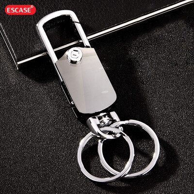 

ESCASE car keychain with bottle opener multi-function creative waist hanging key chain pendant stainless steel metal double key ring