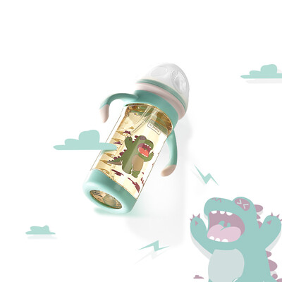 

Babycare baby bottle wide caliber anti-flatulence newborn ppsu fall-resistant baby bottle 9010 Roar dinosaur -260ml
