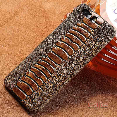 

Genuine Leather Phone Case For Huawei Honor 9 Case Ostrich Foot Texture For P20 Pro Back Cover