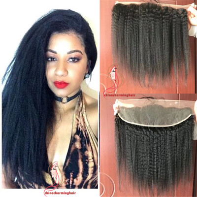 

Lace Frontal Closure Brazilian Kinky Straight Hair 13x4 Ear to Ear Lace Frontal Human Hair Lace Closure Free Shipping