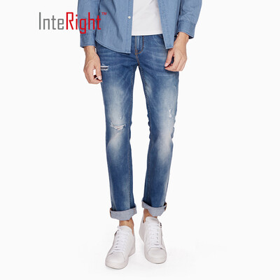 

INTERIGHT jeans mens trend slim narrow neck jeans in blue 30 M