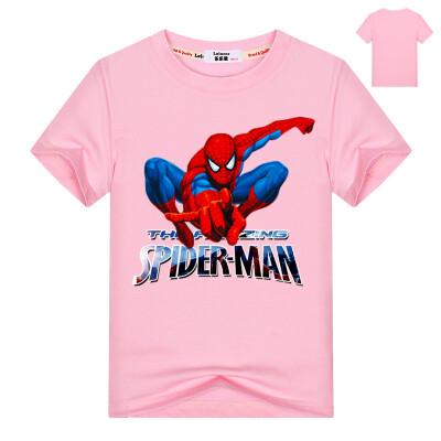 

Мальчики Супер герой Marvel Spiderman t shirt spider man Хлопок Тис Топ Дети Мода Короткие рукава Cool Партия рубашка Серые майки