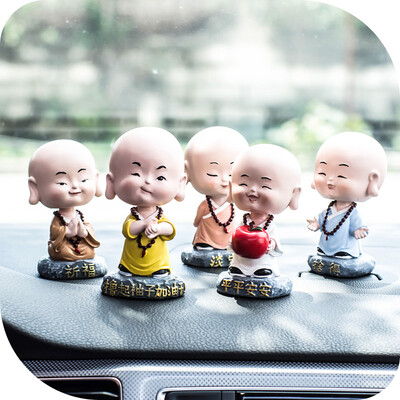 

Guangyin handyin handmade car decoration car supplies fashion cartoon shaking head small monk car decoration craft gift calm