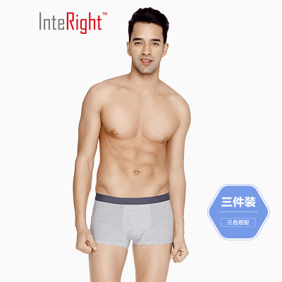 

INTERIGHT underwear mens stretch cotton reinforced mesh mesh antibacterial inner boxer 3 boxed mixed color XXL