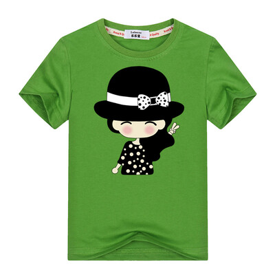 

2018 летний хлопок новый стиль моды Для девочек футболка милая девушка в прохладное лето Для одежды Тис