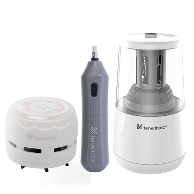 

Astronomy TEN-WIN 8080 student stationery three-piece electric pencil sharpener desktop vacuum cleaner electric eraser package stationery supplies package
