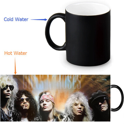 

Guns and Rose 350ml/12oz Heat Reveal Mug Color Change Coffee Cup Sensitive Morphing Mugs Magic Mug Milk Tea Cups