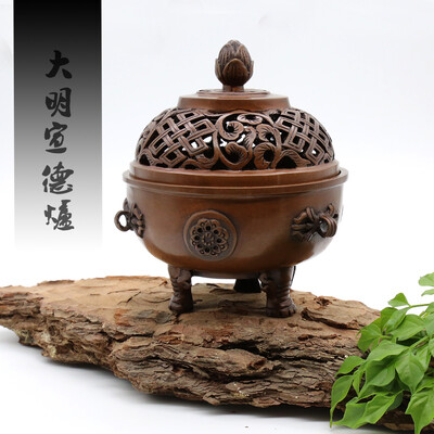 

Ручная красная медь Lotus Censer-Incense Burner-Contain Incense Держатель с тремя ногами Вес нетто: 700 г (прибл.) Классический стиль