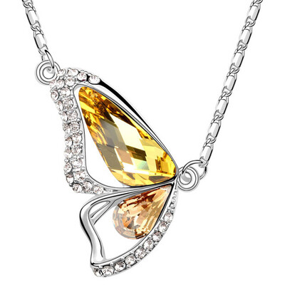 

Бабочка ожерелье австрийский кристалл высокого качества Rhinestone ожерелье подвеска для женщин моды ювелирные изделия 5033