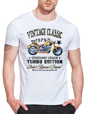 

Mens O Neck Casual Short Sleeves Fashion Cotton T-Shirts Letter & Motor Picture Digital Print