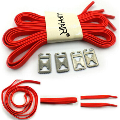 

JUP 1 пара Lazy Not Tie Shoelaces Металлическая мода Простая удобная кружевная пряжка Эластичный полиэстер Резиновые шнурки Плоские туфли Спорт