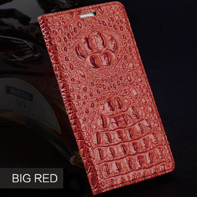 

Genuine Leather flip Case For iPhone 6 7 8 Plus X 3D Crocodile Back Texture Phone Cover