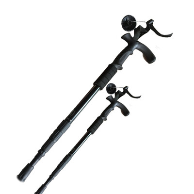 

Top Man Town Outdoor trekking pole aluminum alloy ultra light T-handle 4 section hiking cane DSZ311T black