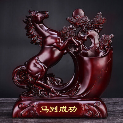 

TaTanice Creative Gift Office Decoration Company Desk Decoration Opening Horse to Success Pen Holder Decoration TT7501