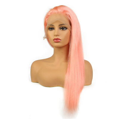 

Osolovely Hair Pink Color Full Lace Wig For Woman Pre Plucked Natural Hairline Baby Hair