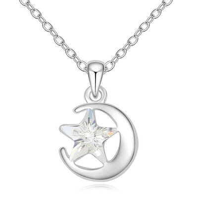 

Fashion Jewelry Austria Crystal from Swa Moon And Stars Necklace Pendants Womens Accessories Party Gift -15075