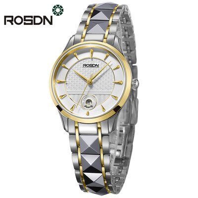 

luxury brand ROSDN lovers watches Women Wrist Watch Men couple Quartz Watch Stainless steel waterproof clock relogio masculino