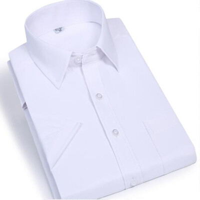 

New Formal Men Business Shirt Long Sleeve Office Work Tops Easy-care Solid Color Twill Fashion With Chest Pocket Men Dress Shirt