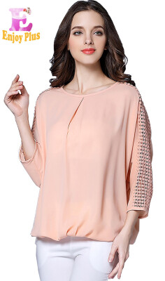 

XL XXL 3XL 4XL 5XL plus size chiffon casual summer 2018 black pink lace blouse women tops big size 34 sleeve loose female